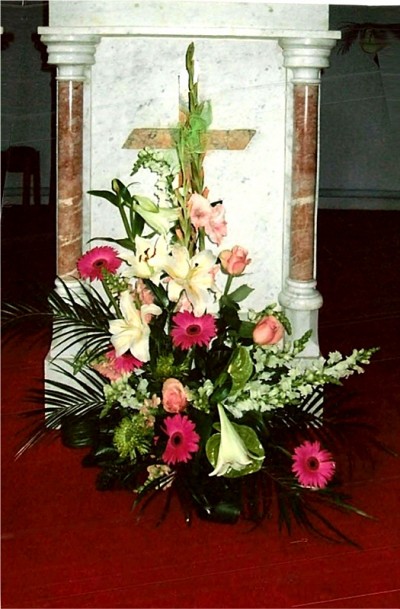 Altar decoration by Flowers by Hughes Florist Shop, Monaghan Town, Ireland
